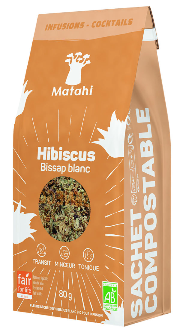 Fleurs d'hibiscus blanc bio matahi 80gr