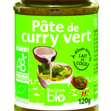 PCURVEBIO120-Pâte de curry vert-RACINES BIO