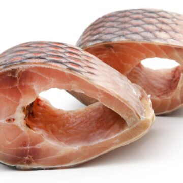 Popular,Rohu,Fish,Sliced,Over,White,Background
