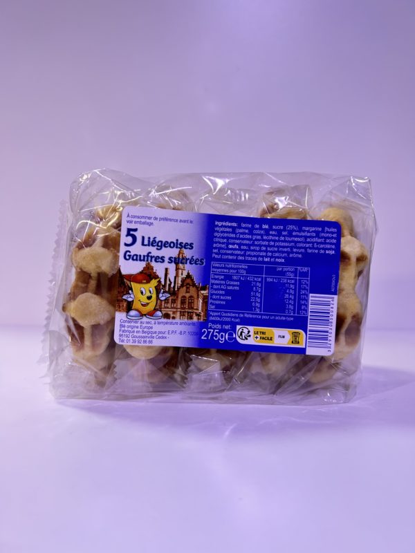 Gaufres sucrées les 5 liégeoises 275gr