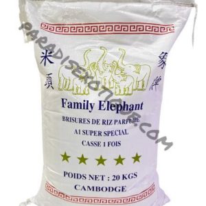 Riz parfumé cassé 1fois Cambodge 20kg éléphant