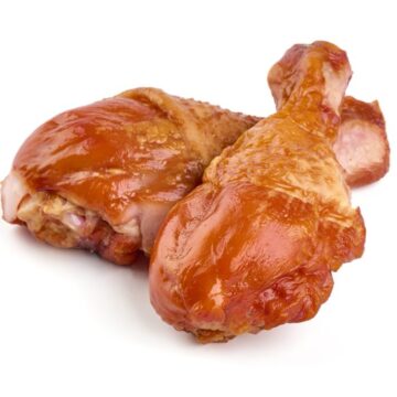 Smoked,Chicken,Leg,,Isolated,On,White,Background
