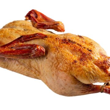 Smoked,Duck,Whole,Isolated,On,White,Background.
